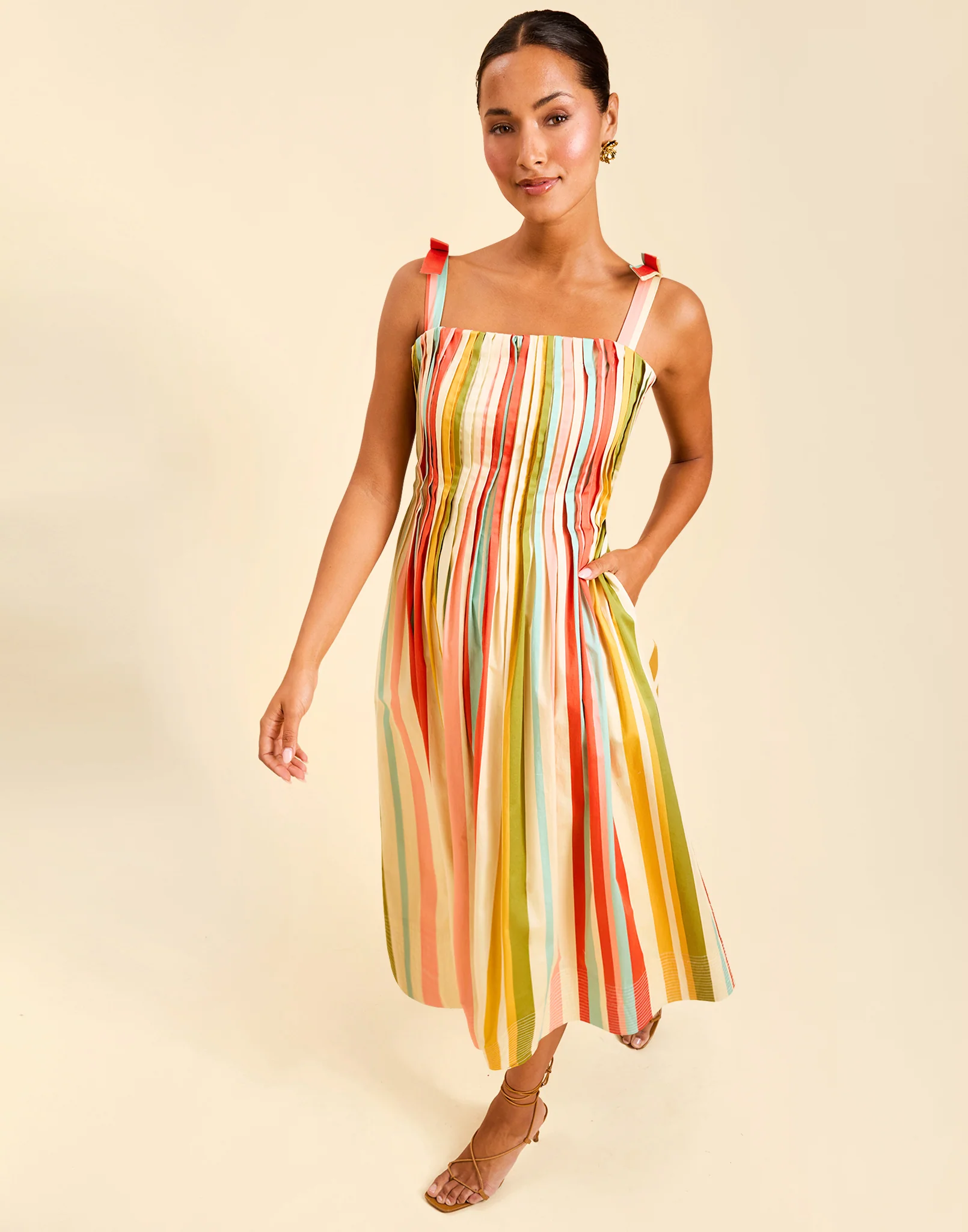 Anais Pintuck Midi Dress - Image 6