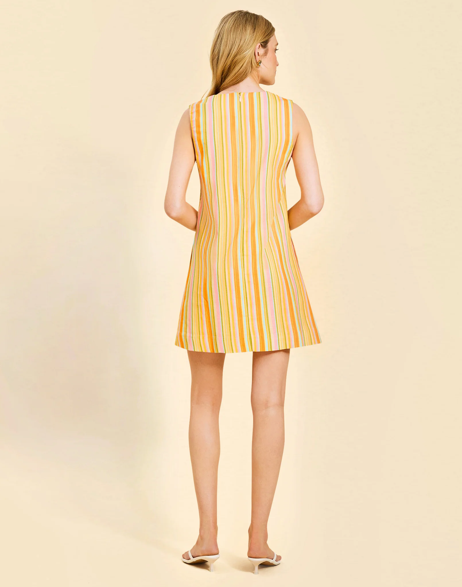 Belize Shift Caftan Mini Dress - Image 3