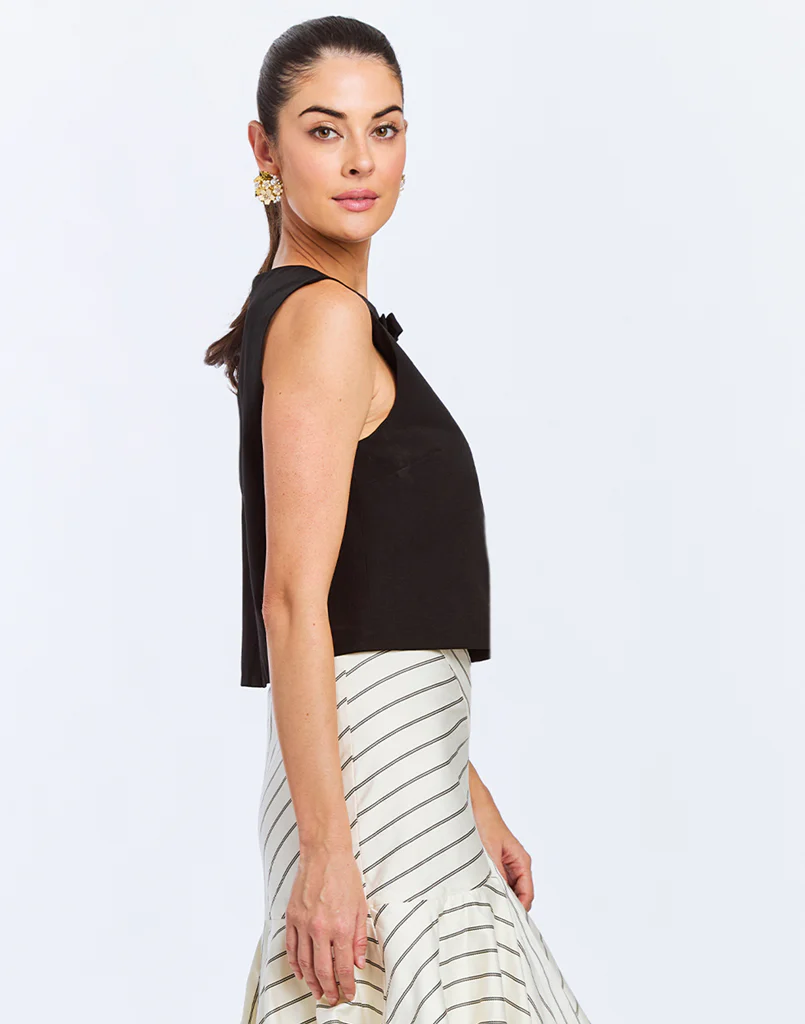 Bianca Black Bow Top - Image 3