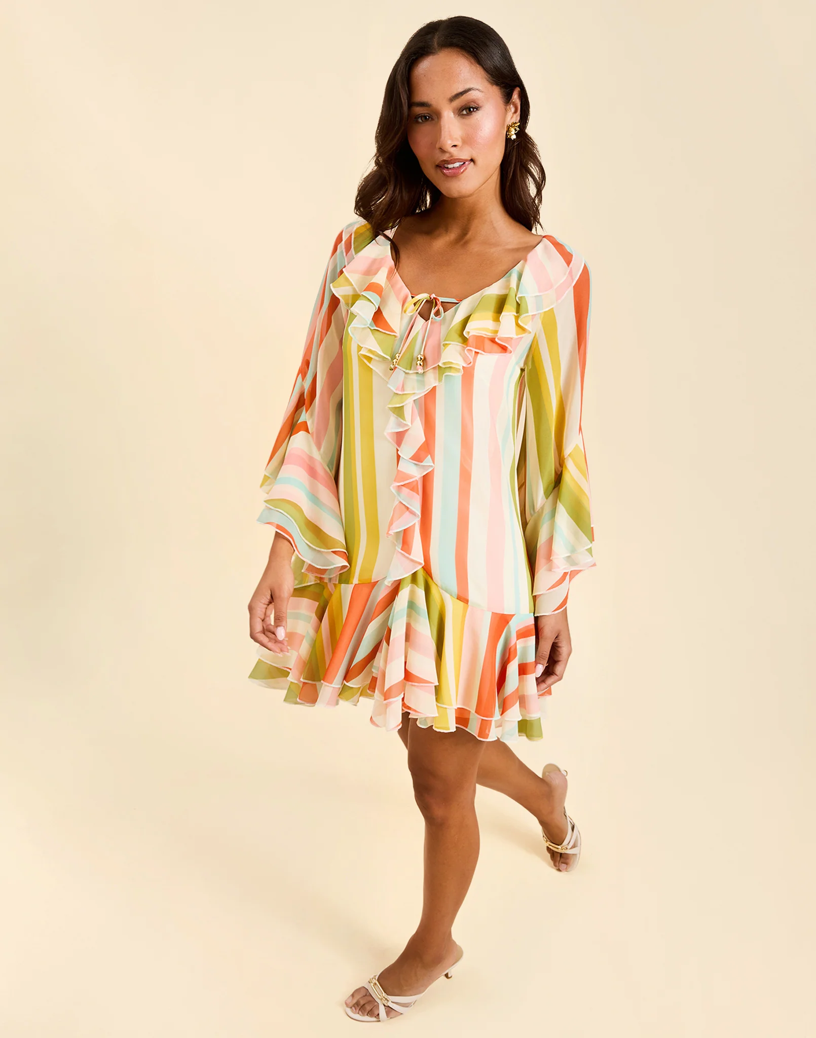 Bimini Ruffle Caftan Mini Dress - Image 2