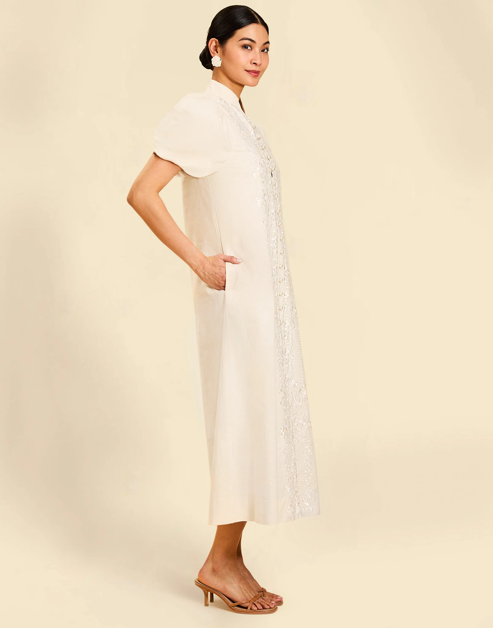 Elliana Barong Midi Dress - Image 3