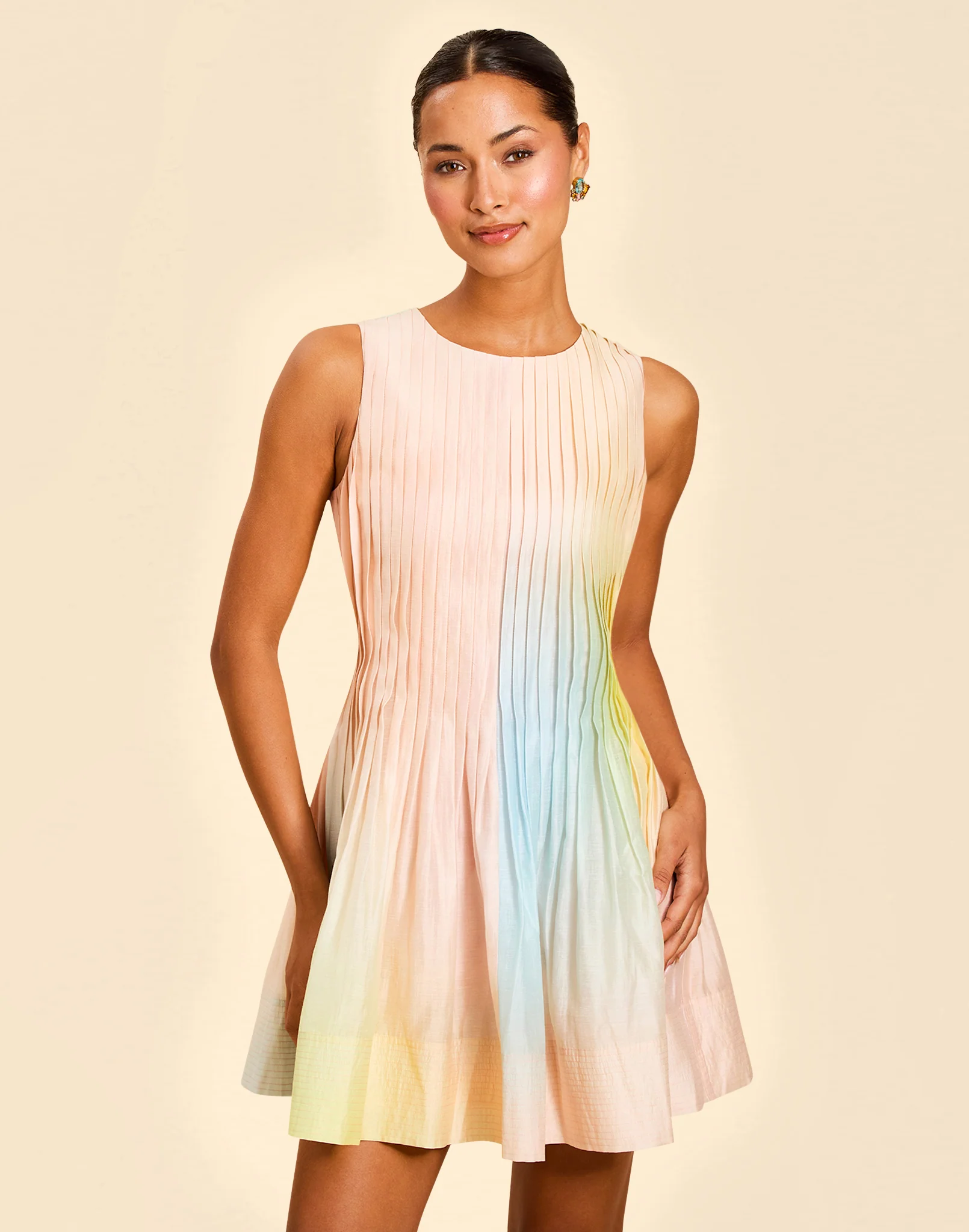 Philippa Pintuck Mini Dress - Image 6