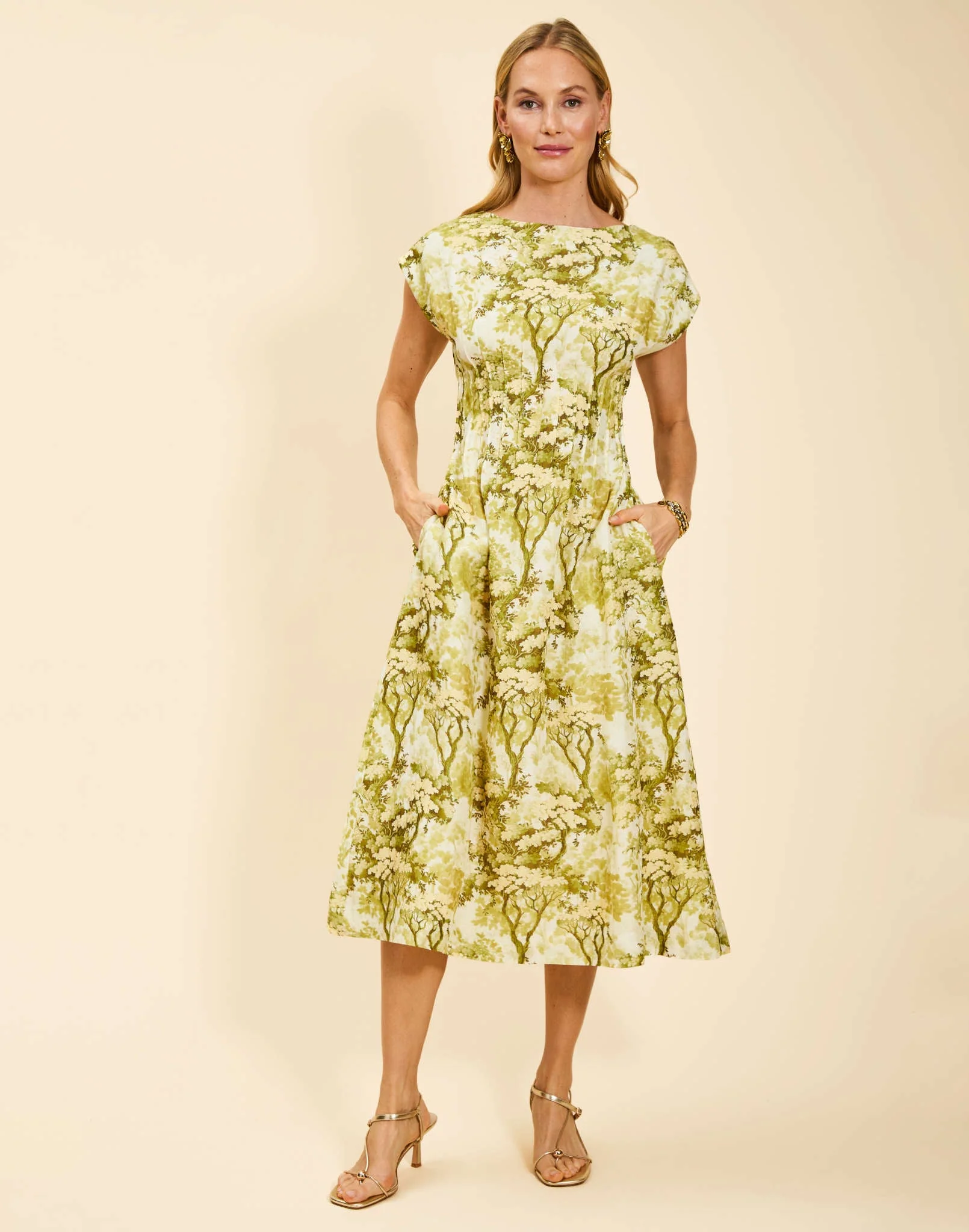 Quinn Pintuck Midi Dress - Image 3