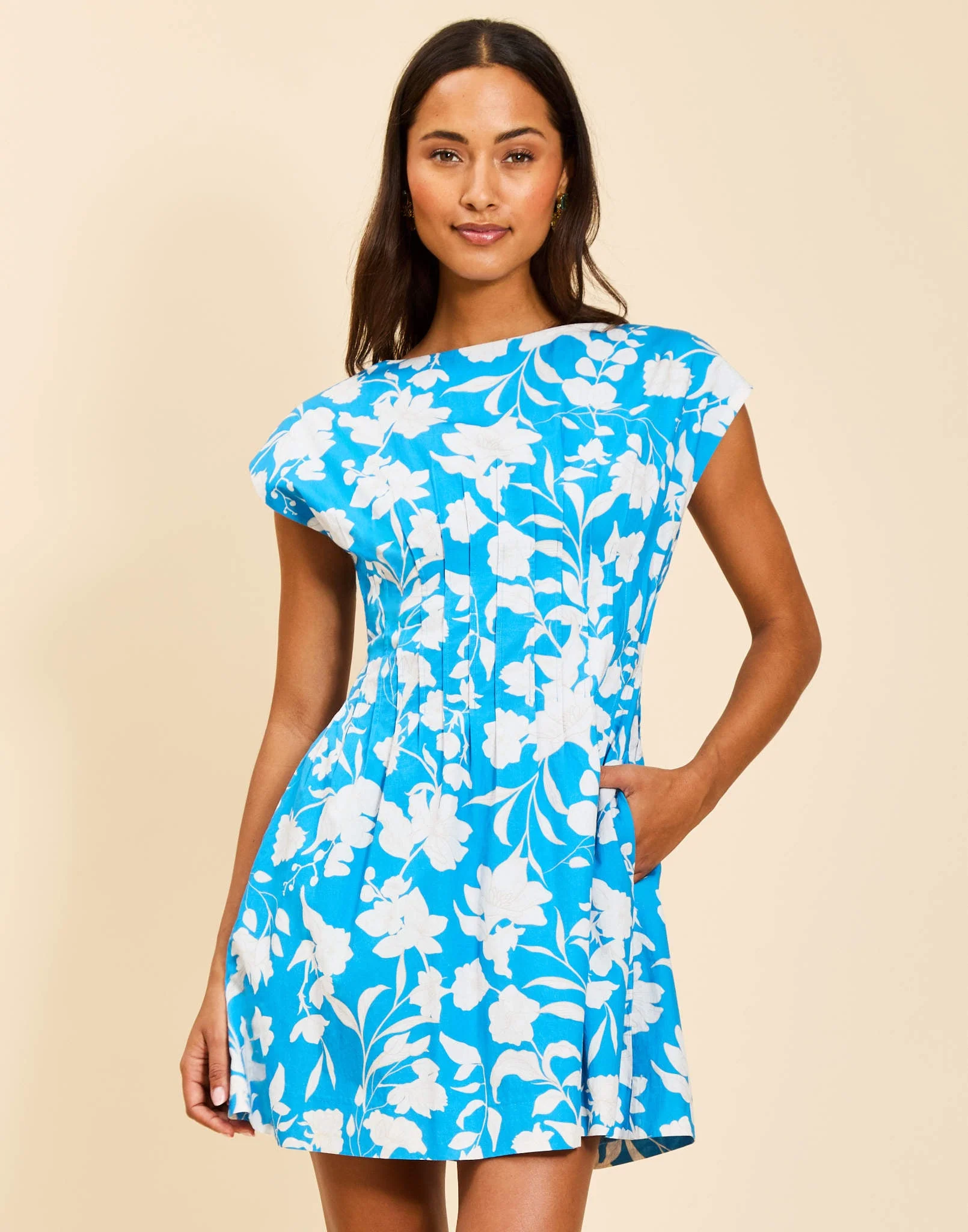 Quinn Pintuck Mini Dress - Image 3